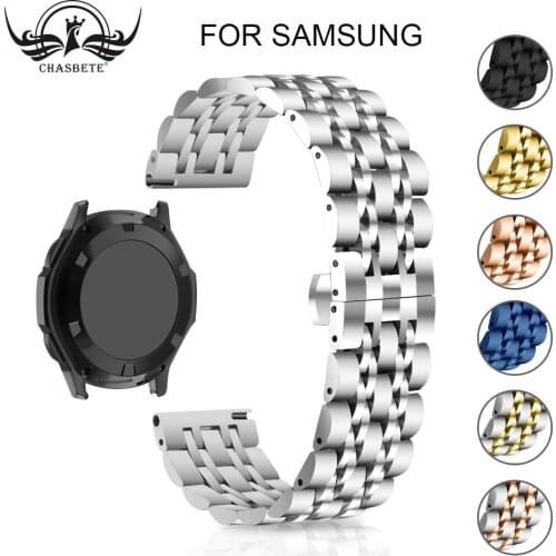 Stainless Steel Watchband 20mm 22mm for Samsung Galaxy Watch 42mm 46mm SM-R810/R800 Smart Watchband Quick Release Strap Blue
