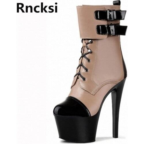Rncksi Fashion Sexy Women Boots 17cm Party Dress High Heels Shoes Night Club Pole Dancing Boots High Heels Ankle Boots Shoes