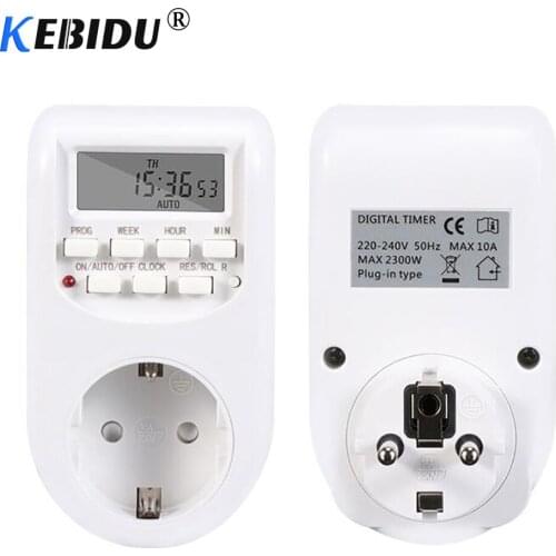 Kebidu European standard plug timing socket smart socket switch energy-saving digital kitchen programmable timer socket