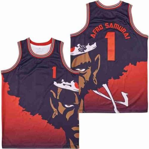 BG Basketball Jersey AFRO SAMURAI Jerseys Embroidery Sewing Outdoor Sportswear Hip-hop Culture Movie 2022 summer black red