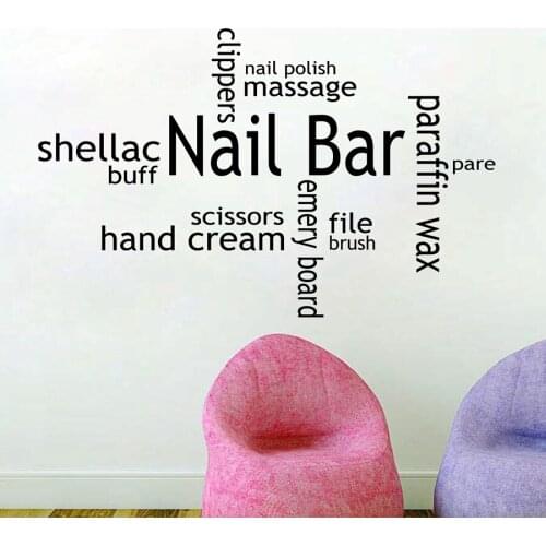 Nail Bar Wall Decals Beauty Nail Salon Collage Vinyl Wall Art Picture Sticker Free Shipping