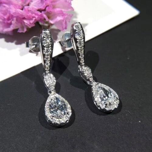 ZHOUYANG Drop Earrings For Women Upscale Luxurious Perfect Cut Waterdrop Zircon Silver Color Party Gift Fashion Jewelry KBE355