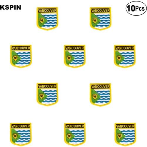 Vancouver Flag Embroidery Patches Iron on Saw on Transfer patches Sewing Applications for Clothes in Home&Garden