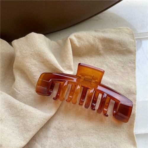 1PC Korean Solid Large Hair Claws Elegant Acrylic Hairpins Barrette Crab Hair Clips Headwear Women Girl Hair Accessories Vintage