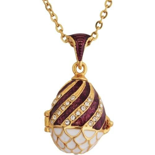 YAFFIL Women New Fashion Crystal Necklaces Pendants HandMade Jewelry Can Open Egg Angel Vintage Pendant Gift For Female 2019