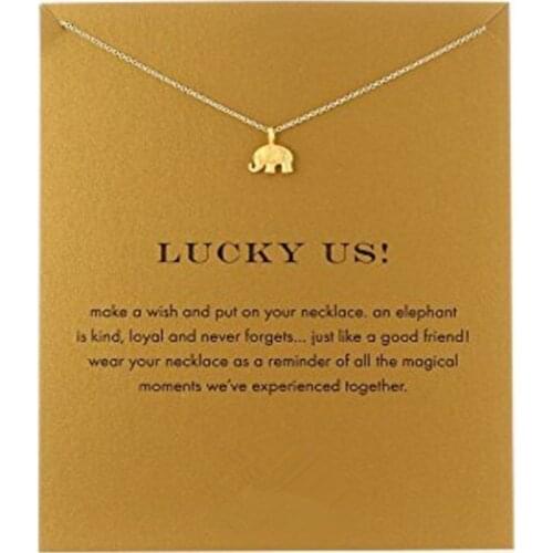 12pcs Womens Lucky Us Elephant Reminder Necklace