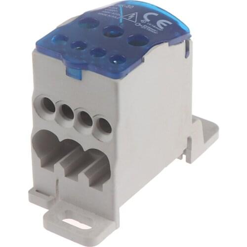 1PC Din Rail Terminal Junction Box One In Several Out Power Distribution Block Box Universal Electric Wire Connector