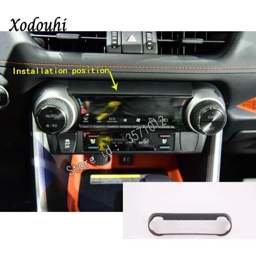 For Toyota RAV4 2019 2020 Car sticker styling interior air condition button control outlet stwich button trim frame lamp 1pcs