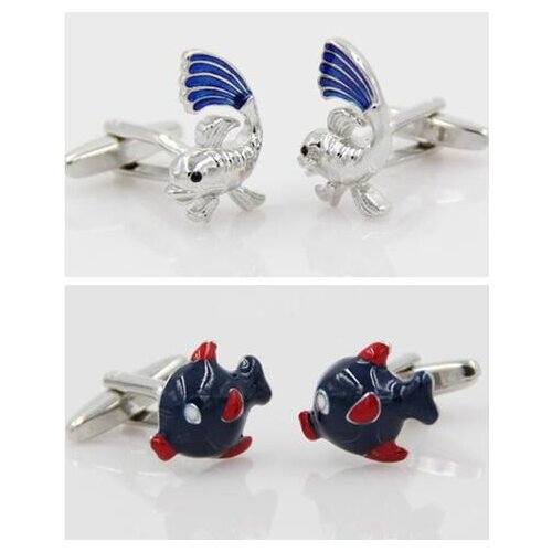 10pairs/lot Novelty Cartoon Fish Cufflinks Goldfish Cuff Links Copper Enamel Plating Cufflinks Mens Jewelry Wholesale
