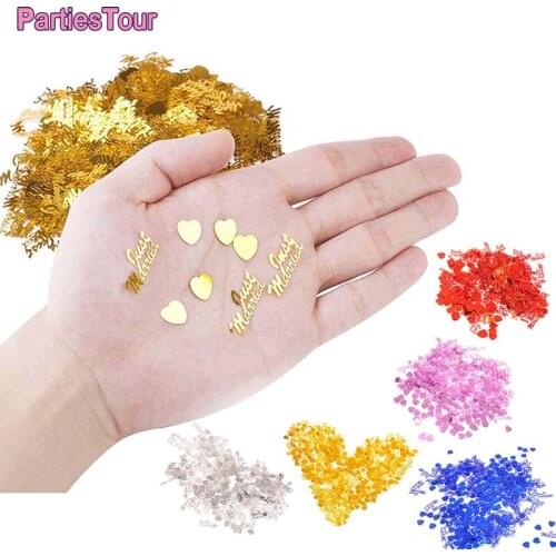 15g Wedding Decors Just Married & Hearts Rose Gold Silver Red Table Confetti Bridal Shower Scatters Anniversary Party Supplies