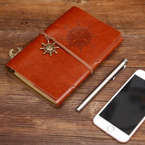 2018 Vintage Pirate A5 Diary Notebook Agenda With Faux Leather Cover Filofax Note Book For School Korean Stationery orTraveler