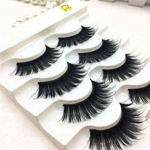 5 Pairs 3d Mink Lashes Long Lasting Curling False Eyelashes Handmade Black Natural Make Up Tools Eyelash Extension Supplies