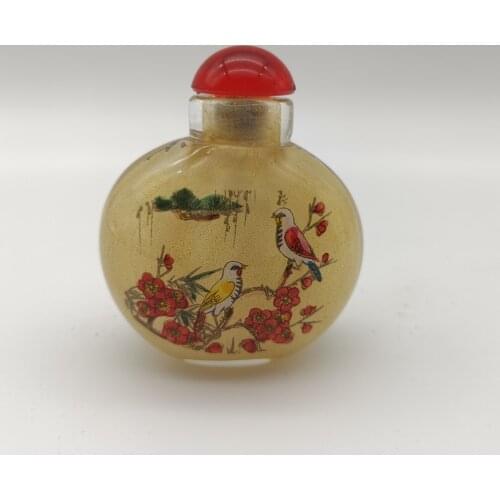 Antique Collection Glass Landscape Snuff Bottle Chinese Handwork Bottle China