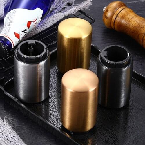 50Pcs/Lot Automatic Beer Bottle Opener Stainless Steel Creative Press Type Cap Opener Wholesale