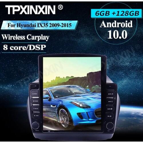 128G Tesla Style For Hyundai IX35 2009+ Car Multimedia Player Android Wireless Carplay Stereo Receiver Radio Car GPS Navigation