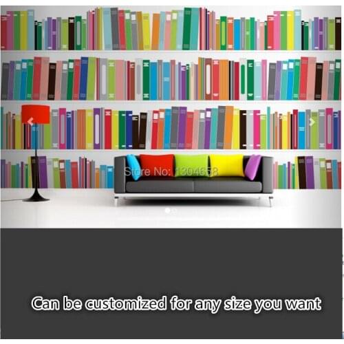Free shipping custom large murals sofa bedroom TV corridor background wallpaper Bright Bookcase Mural