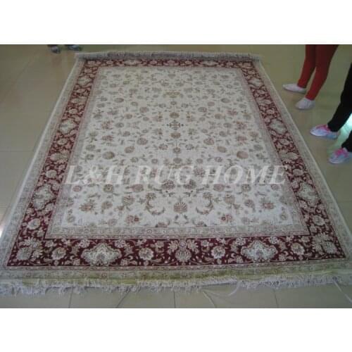 Free shipping 8'X10' 200Line Hand-knotted Wool and Silk Oriental Persian Rug handmade persian carpet