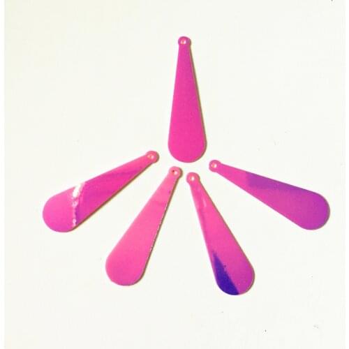 400pcs 10*35mm Long Bat Sequins PVC Flat With Side Hole Oval Drops Costume Earring Accessories Shining Colors Drop Pink Spangles