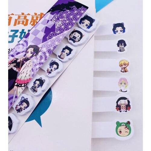 Memo Pad Note Student Stationery Kawaii Anime Demon Slayer: Kimetsu No Yaiba Kamado Tanjirou Bookmark Note 8 Styles 240 sticker
