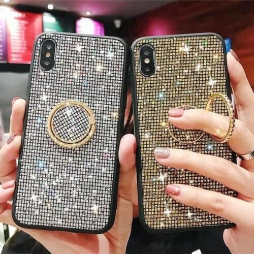 Bling Glitter Diamond Ring bracket Case For Xiaomi Redmi Note 8 Pro 9S Note 7 mi 8 lite mix3 mix2s Mi 6X 5X Note 10 Stand cover