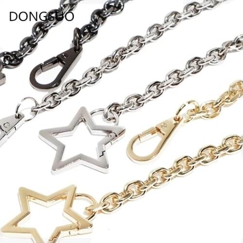 Designer chain strap Decoration DIY white flower black metal chain handbag bag purse replacement Accessories Hardware quality