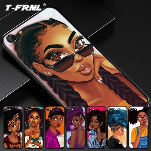 For coque iPhone 12 mini case black girl for fundas iPhone 12 case for XR case for 5 5S SE 2020 6 7 8 Plus X XS 11 Pro Max case