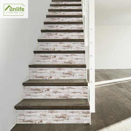Funlife® Stair Stickers Easy to Clean Stairway Bathroom Peel & Stick Waterproof Removable Kitchen Ceramic Tile PVC DIY Oil Proof
