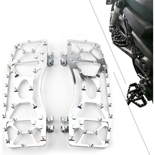 Chrome Motorcycle Wide Foot Pegs Floorboard Floor Board MX Style 1Pair For Touring Electra Road Glide Dyna FLD Aluminum