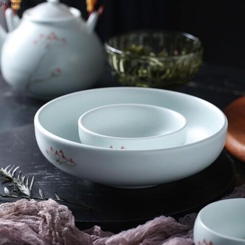 Japanese-style Ceramic High-footed Rice Bowl Retro Home Restaurant Large-capacity Noodle Soup Salad Large Bowl Kitchen Tableware