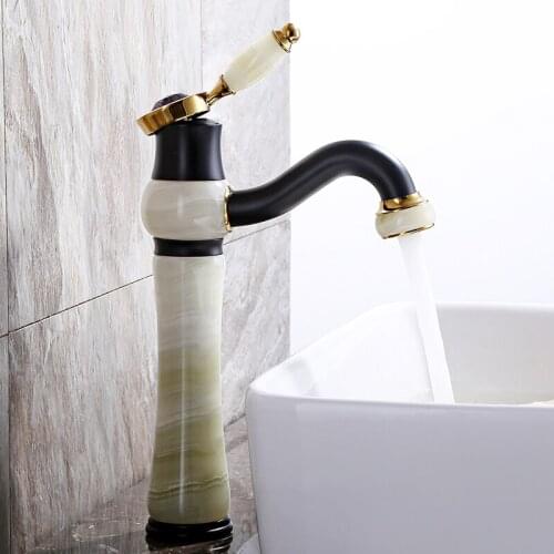 Brass Bathroom Basin Faucet Single Handle Vintage Bronze High Old Retro Faucet Hot And Cold Bath Mixer Wash Basin Tap