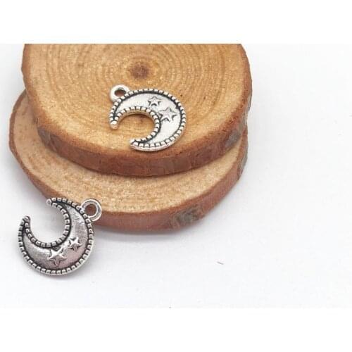 Fashion 40 pcs moon charms alloy tiny moon Pendants fit DIY necklace bracelet earring charms Jewelry Making