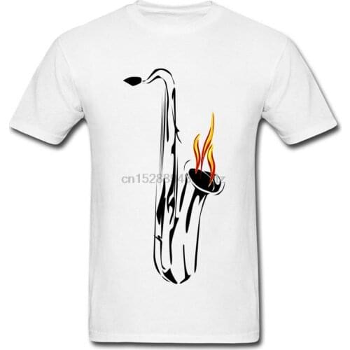 Paris Saxophone Flame Spirit Brand New Autumn Tops T-Shirt On Sale Men Faddish Tshirt Casual O-Neck White Cheap T Shirts
