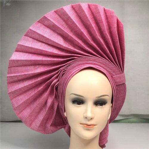 Nigerian gel headgear, with stone bead, already made auto, turban, afro aso ebi gel aso oke, wide brim headgear 2L08311