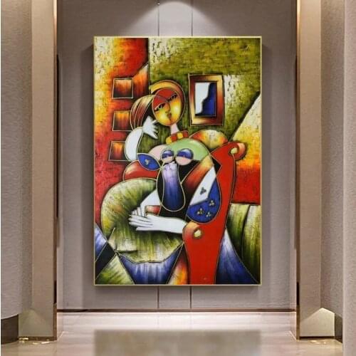New 100%Handmade oil painting on canvas Modern Picasso Canvas painting Sexy Women Wall art picture for Living Room Bedroom Decor