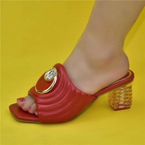 Newest Italian Shoes Without Matching Bags PU Leather Comfortable Pumps Wholesales Good Price for Shoes Open Toe Shoes