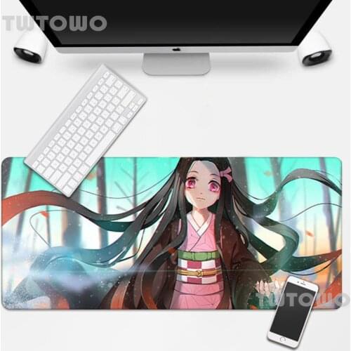 Anime Demon Slayer Figure Kamado Tanjirou Nezuko New Large Size Mouse Pad Gamer Lovely Anti-slip Art Home Carpet Mouse Mat