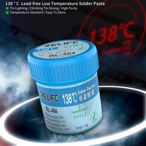 RELIFE RL- 404 138 degree Lead-free solder paste customized for iphone X/XS/XSMAX/11 Pro max motherboard repair