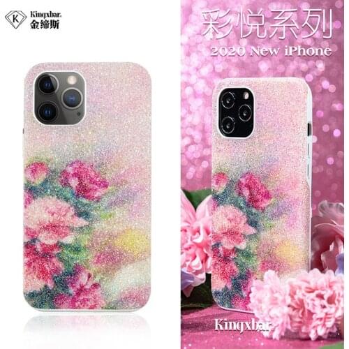 KINGXBAR Glitter Flower Crystal Luxury Case for iphone 12 pro max for Girls Diamond Hard Back Phone Cover for iphone 12 pro mini