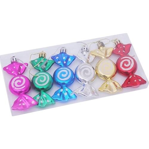 Candy Shape Christmas Ornament Colorful Mini Gift Box Christmas Tree Pendant New Year Ornaments Decorations