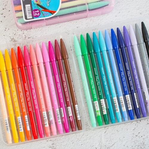 24colors Monami 3000 Felt Tip Drawing Pen 0.38mm Watercolor Pen Scrapbook Color Ink Stationery Supplies