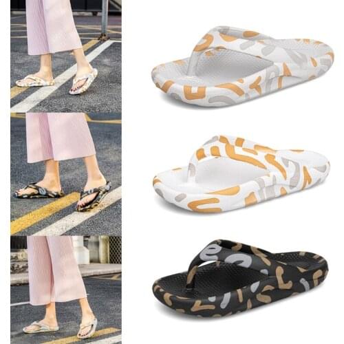 2021 Summer New Style Flip Flops Female Couple Printing Flip-flop Beach Shoes Outdoor Mens Non-slip Sandals Slippers