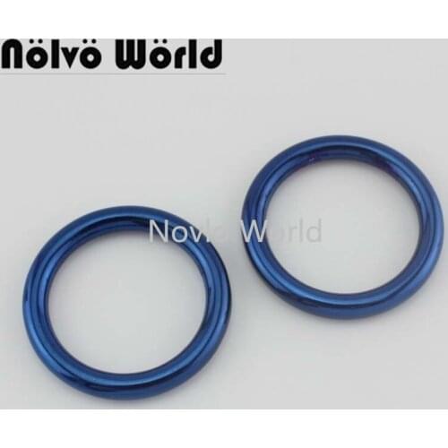 10-30pcs blue 30mm Closed O ring,Nice Blue color 3cm Welded rings for purse bag handcrafted metal