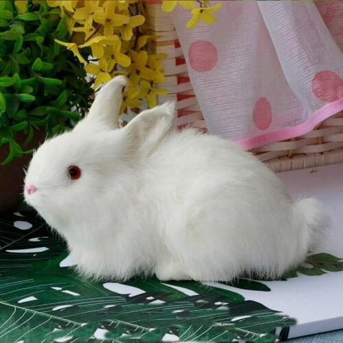 Filled plush toy rabbit fur simulation animal big white rabbit toy cute rabbit home decoration children gift teaching props
