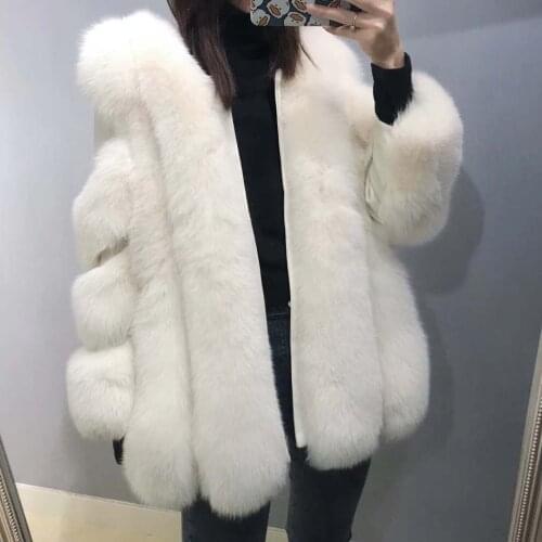 Winter Fashion Women Coat Natural Real Fox Fur Jacket With Leather Custom Made Xxxxxl