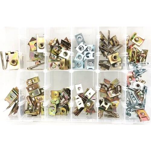 150Pcs Car Fender Bumper Panel Retainer Self-tapping U-Clips Nuts Kit fit Screw