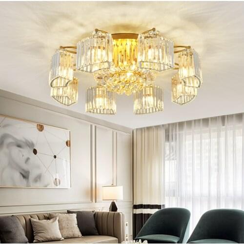 2020 Modern Ceiling Lights For Living Room Circle Gold Black LED Plafon Decor Bedroom Lamps Fixture With K9 crystal Lustre