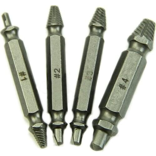4Pcs #1 #2 #3 #4 Screw Extractor Drill Bits Guide Set Broken Bolt Remover Easy Out Fastener Kit