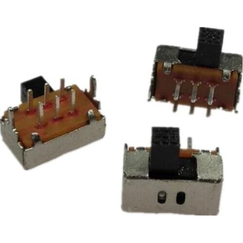 50pcs/lot SK22D02 Toggle switch SK-22D02 2P2T 2 files Double row 6 Pin 5MM horizontal Bend foot