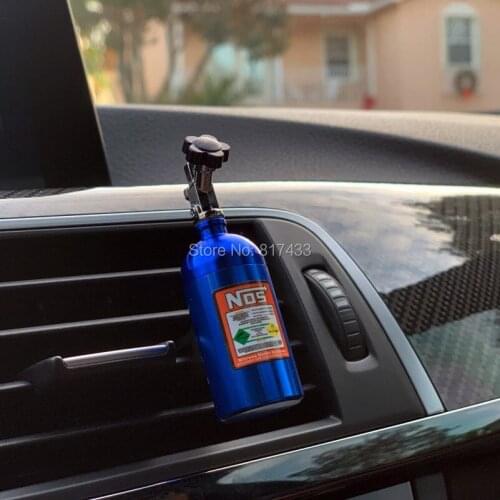 Wholesale 10pcs 4 colors NOS Bottle Tank Car Air Freshener Perfume Clip JDM Tuning Keychain