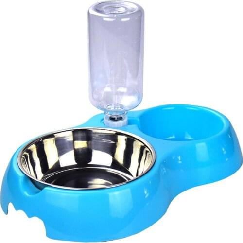 Cat Bowl Cat Food Holder Dog Basin Teddy Dog Double Bowl Small and Medium-Sized Dogs Drink Fountain Pet Supplies